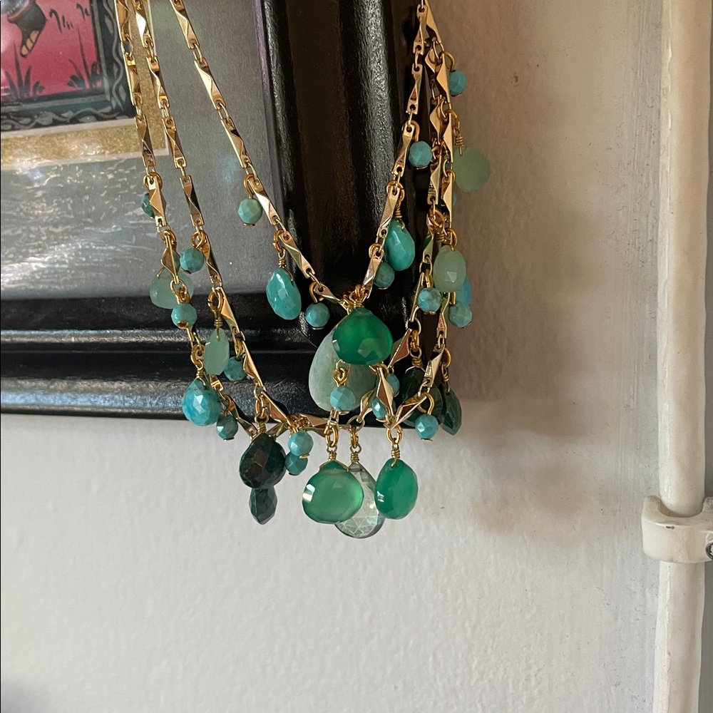 NWOT Precious Stone.Necklace.  Blues